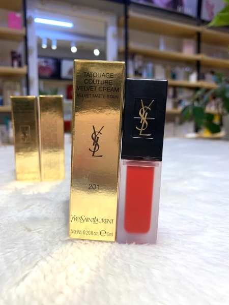 Son Kem YSL 201 Rouge Tatouage Màu Đỏ Cam