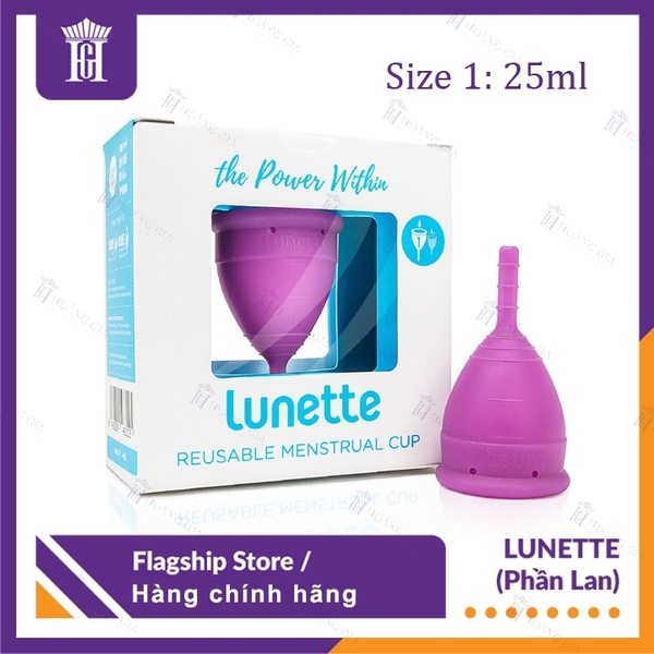 Cốc Nguyệt San Lunette Chính Hãng (Tím Violet)  Nhập Khẩu Phần Lan - 100% Silicon Y tế Cao Cấp An toàn