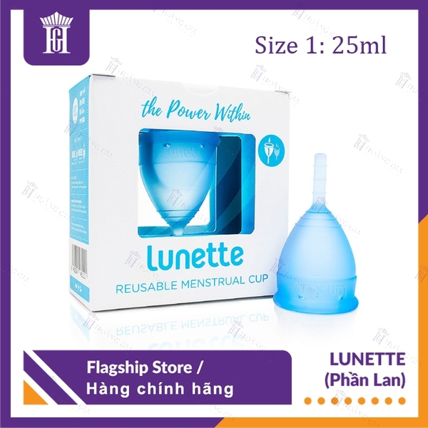 Cốc Nguyệt San Lunette Chính Hãng (Xanh dương) Nhập Khẩu Phần Lan - 100% Silicon Y tế Cao Cấp An toàn