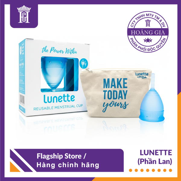 Combo Cốc Nguyệt San Lunette Chính Hãng Phần Lan – Menstrual Cup Combo (Xanh Blue) + Túi Chống Nước