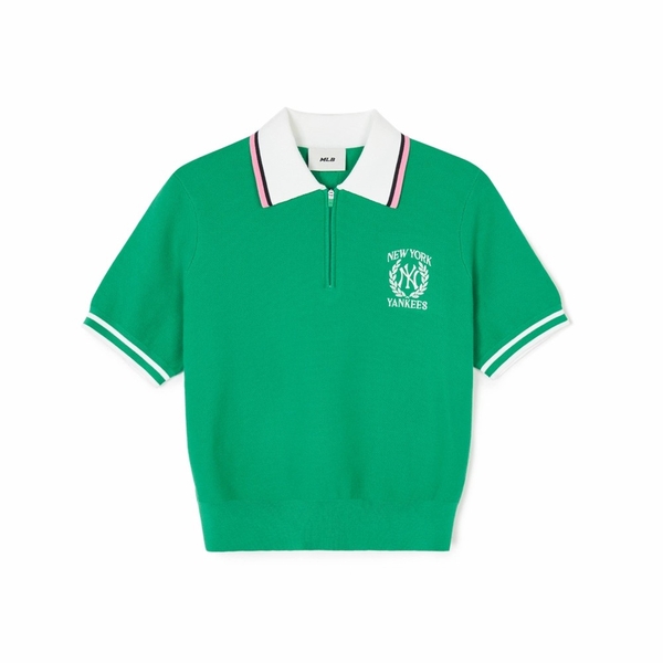 ao-croptop-mlb-korea-women-s-sportive-varsity-half-zip-up-new-york-yankees-green
