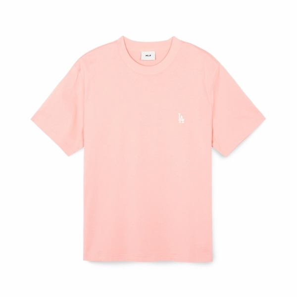 ao-thun-mlb-korea-basic-small-logo-t-shirt-la-dodgers-coral