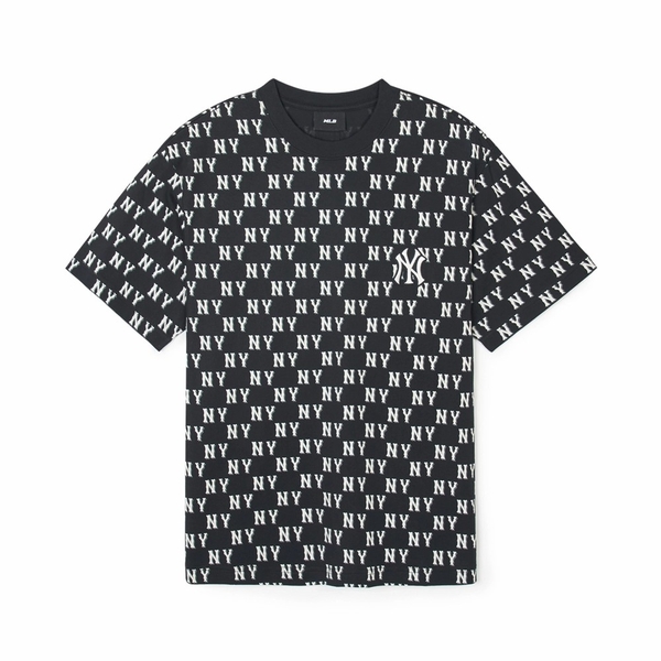 ao-thun-mlb-korea-classic-mono-front-pattern-new-york-yankees-black