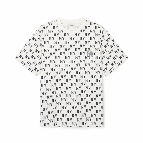ao-thun-mlb-korea-classic-mono-front-pattern-new-york-yankees-cream