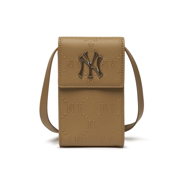 mlb-monogram-diamond-embo-cell-phone-cross-bag-new-york-yankees-brown