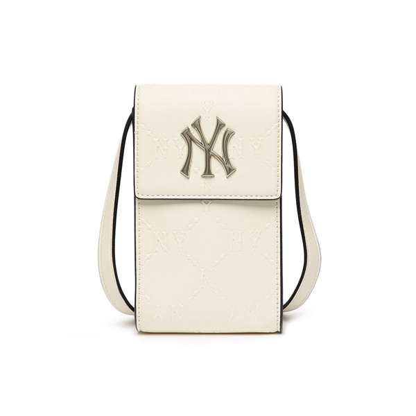 mlb-monogram-diamond-embo-cell-phone-cross-bag-new-york-yankees-white