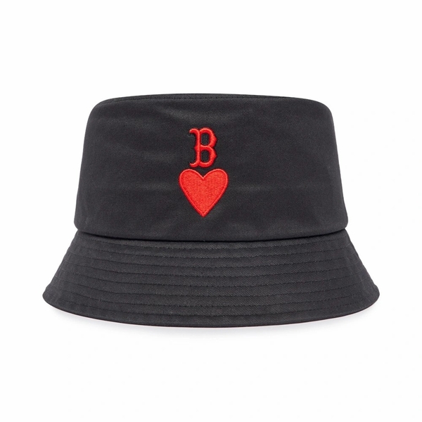 non-mlb-heart-bucket-hat-boston-red-sox-black