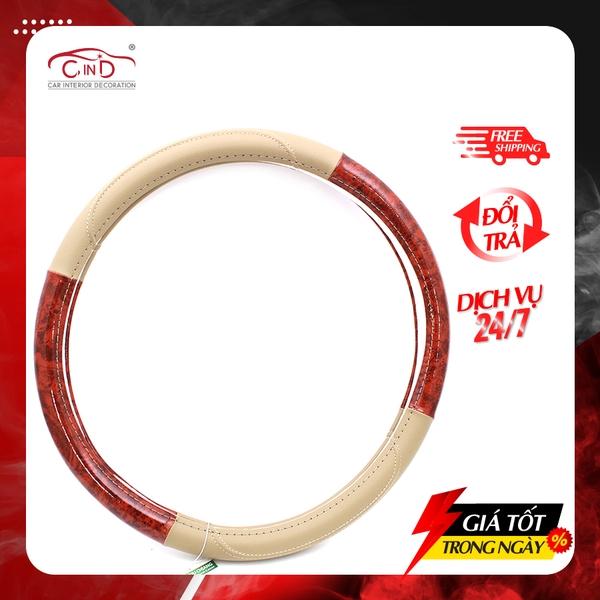 Bọc Vô Lăng CIND HM005 Size 3L Màu Kem - Nhập Khẩu Chính Hãng