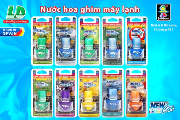 [GIÁ TRẢI NGHIỆM] Nước Hoa Ghim Máy Lạnh L&D New Car Colour Mùi Ngẫu Nhiên - Nhập Khẩu Chính Hãng