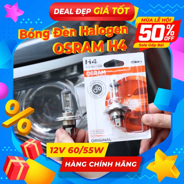 Bóng Đèn Halogen OSRAM Original H4 12V 60/55W - Nhập Khẩu Chính Hãng