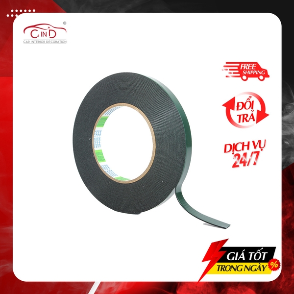 Băng Keo Hai Mặt Xốp Xanh CIND (12mmx10m) - Nhập Khẩu Chính Hãng