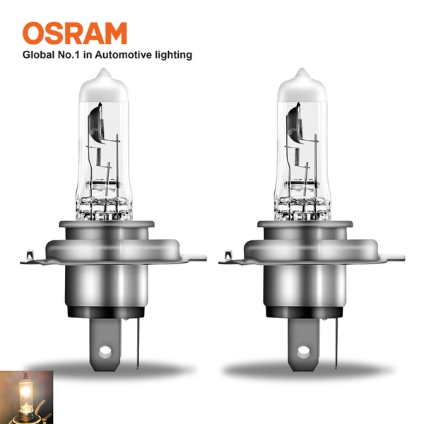 Combo 2 Bóng Đèn Halogen Tăng Sáng 100% OSRAM Night Breaker Silver H4 12V 60/55W - Nhập Khẩu Chính Hãng