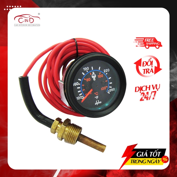 Đồng Hồ Đo Nhiệt Độ Nước Làm Mát VIAIR Alpha 300198 Dây 4m - Nhập Khẩu Chính Hãng