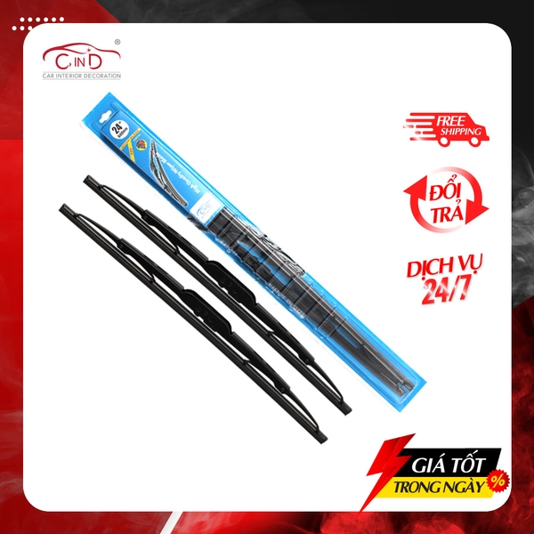 Combo 2 Gạt Mưa Gọng Sắt CIND 405 (24 Inch/600 mm) - Nhập Khẩu Chính Hãng