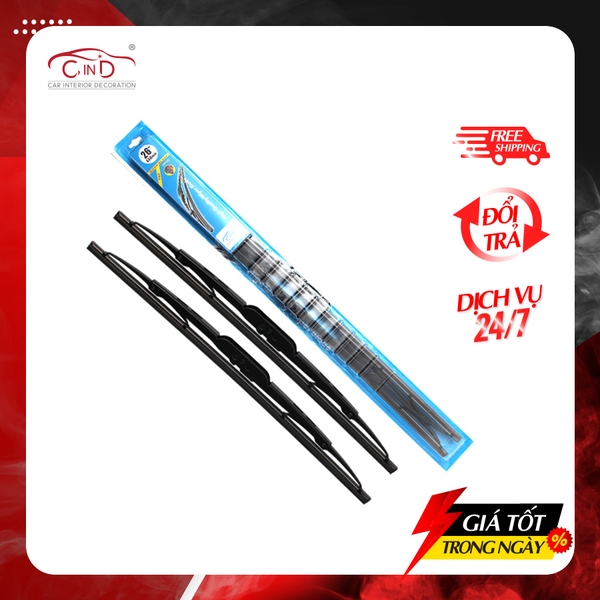 Combo 2 Gạt Mưa Gọng Sắt CIND 405 (26 Inch/650 mm) - Nhập Khẩu Chính Hãng