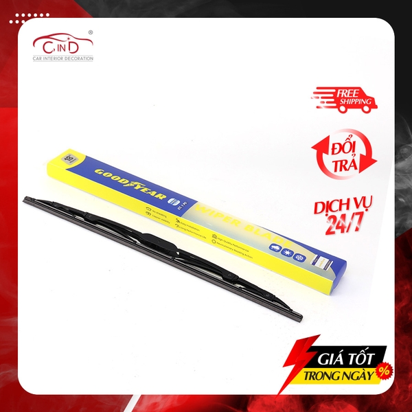 Gạt Mưa Gọng Sắt GOODYEAR Phù Hợp Nhiều Dòng Xe Thông Dụng - Nhập Khẩu Chính Hãng