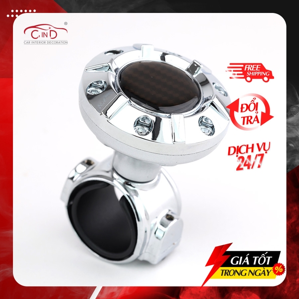Tay Quay Trợ Lực Vô Lăng Ô Tô CIND JM-7607PS Màu Bạc - Nhập Khẩu Chính Hãng
