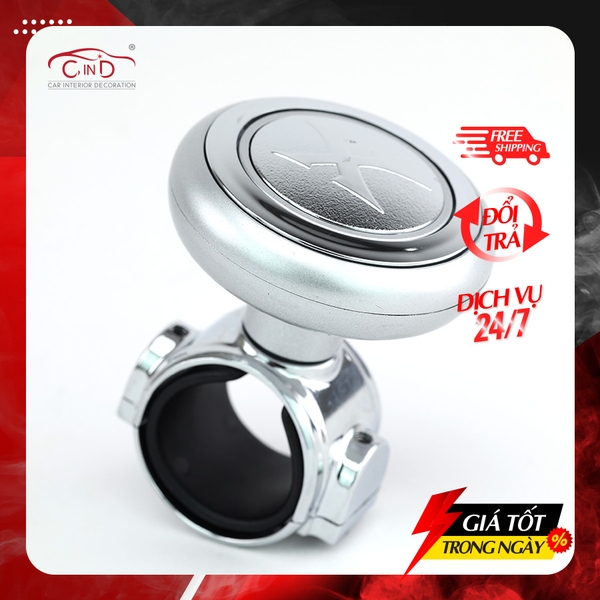 Tay Quay Trợ Lực Vô Lăng Ô Tô CIND Sport X JM-7604PS Màu Bạc - Nhập Khẩu Chính Hãng