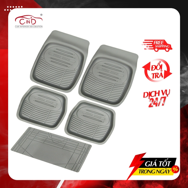 Bộ Thảm Lót Sàn Ô Tô PACKY PODA 5455 Màu Xám 4 Chỗ - Nhập Khẩu Chính Hãng