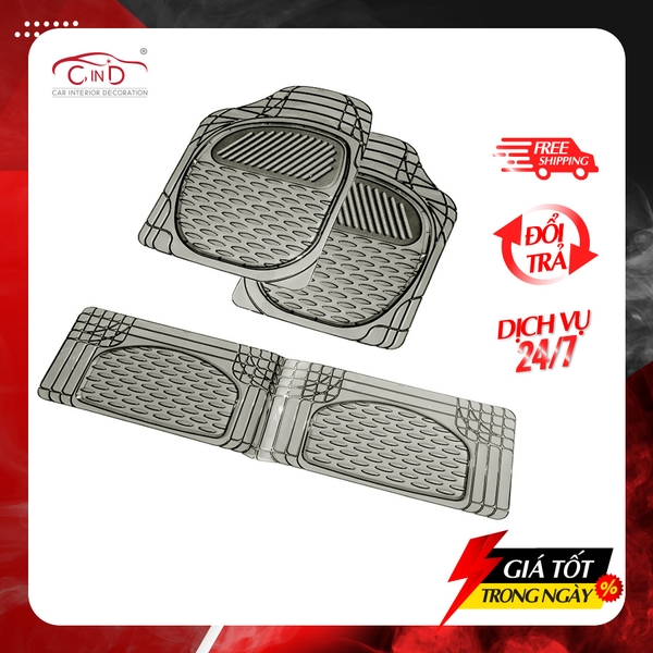 Bộ Thảm Lót Sàn Ô Tô PACKY PODA 6201-6207 Màu Đen 4 Chỗ - Nhập Khẩu Chính Hãng