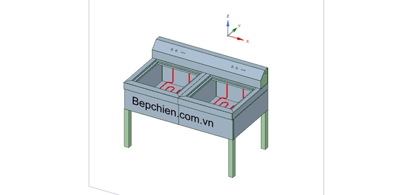 Bếp chiên nhúng dầu đôi 60 lít hàng Việt Nam