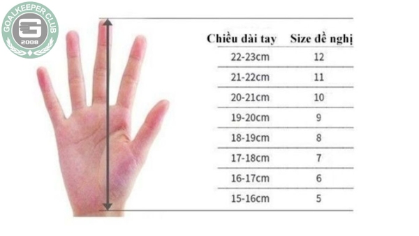 Cách đo và chọn size găng tay thủ môn