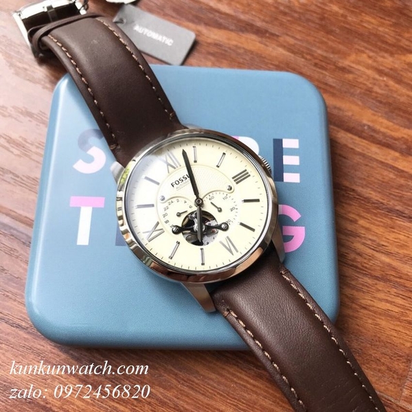 Đồng Hồ Nam Fossil ME3064 Automatic Lộ Cơ Mốc 7 Giờ Dây Da 44mm KUNKUN ...