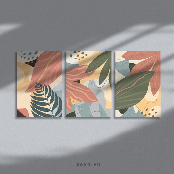 Bộ tranh Leaves, Absstract, Simple, Minimalism, SE448 Soyn