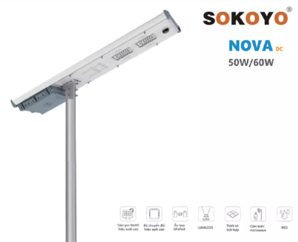 Bộ đèn năng lượng mặt trời  All In One NOVA 50W 5700 màu trắng