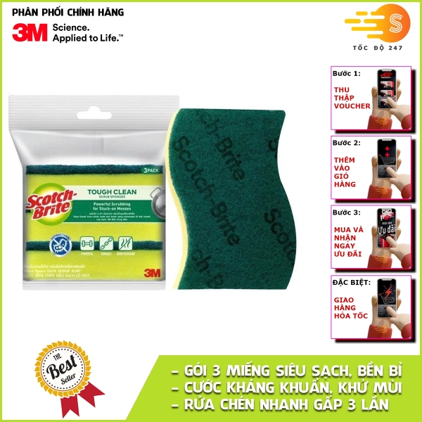 goi-3-mieng-rua-chen-2-mat-khang-khuan-chong-tray-scotch-brite-3m-sb-mutg3-hinh-