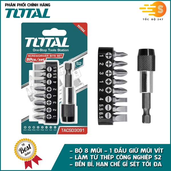 bo-9-mui-bat-vit-thep-chuyen-dung-s2-total-tacsd3091-co-khay-dung-nho-gon-dau-vi