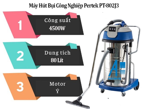 .Máy hút bụi công nghiệp PERTEK PT802J3