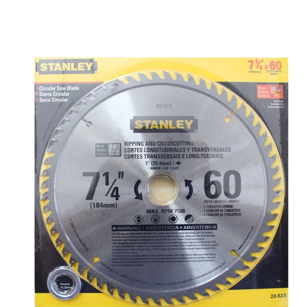 LƯỠI CƯA GỖ STANLEY 184MM X 60T 20-523