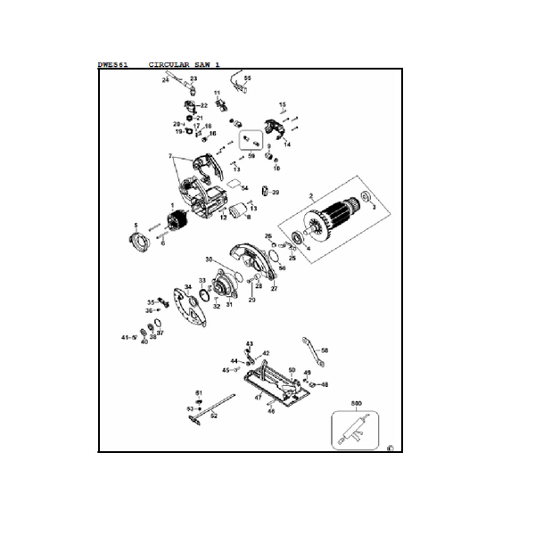 Bộ trục bánh răng dùng cho máy cưa đĩa Dewalt DWE561 - No.31 N183366