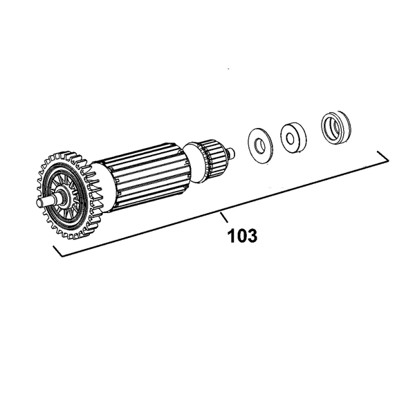 Rotor nguyên bộ dùng cho máy mài Dewalt DWE886S-B1 - No.103 N386326