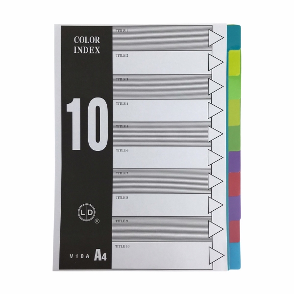 Phân trang nhựa V10A 10 màu A4 (400)