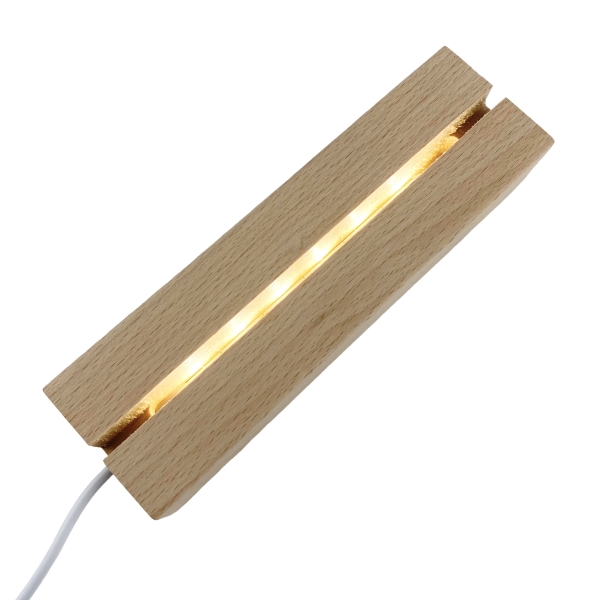 Đế gỗ có đèn led DG202 145x45x30mm 1 màu vàng