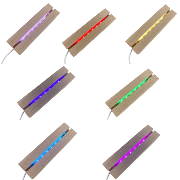 Đế gỗ có đèn led DG204 145x45x30mm 7 màu