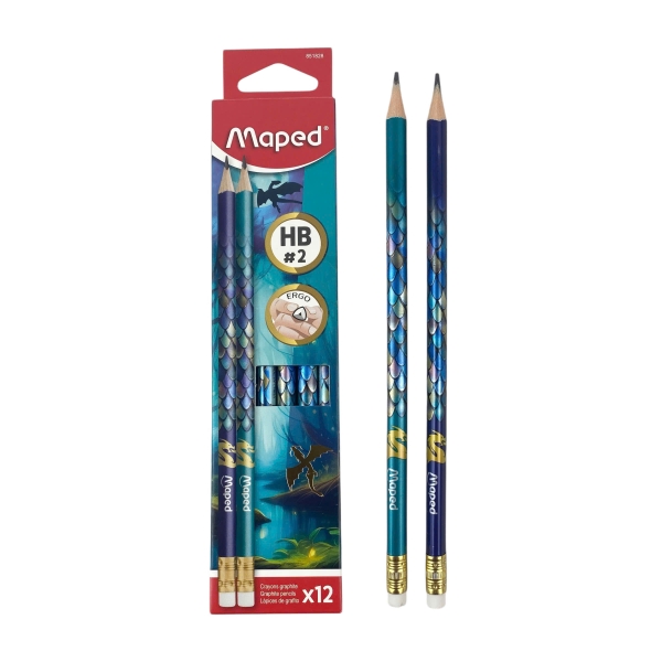 Bút chì gỗ Maped 851828 có gôm HB (12/144)