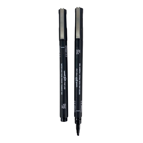 Bút lông đầu vuông Uni PIN CS3-200 3mm đen (12)