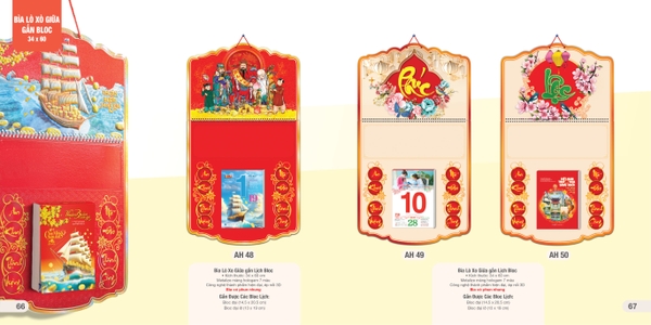 Bìa treo lịch bloc lò xo giữa AH AH50-AH51 34x60cm 2026