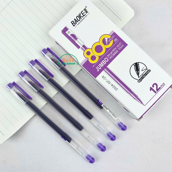 Bút gel Baoke PC 3948 tím (12/144)
