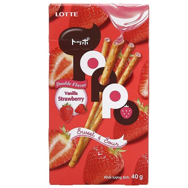 Bánh que Lotte Toppo nhân socola hương dâu 40g (10/60)