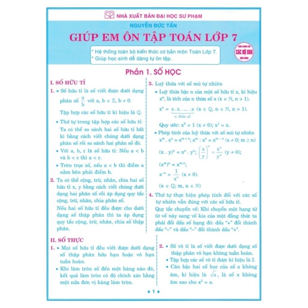 Giúp em ôn tập Toán Lớp 7
