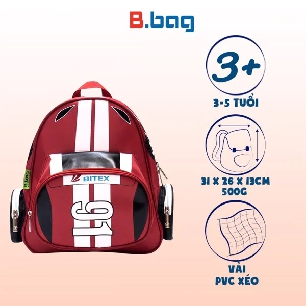 Balo B.bag B-12-030 đỏ