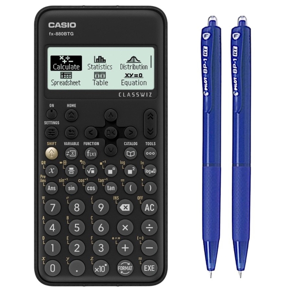 Máy tính Casio fx-880BTG đen  + 2 cây bút bi Pilot BP-1