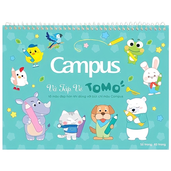 Tập vẽ Campus SKB-A4TOM-40 100gsm 40 tờ A4 gáy ngang (5/80)