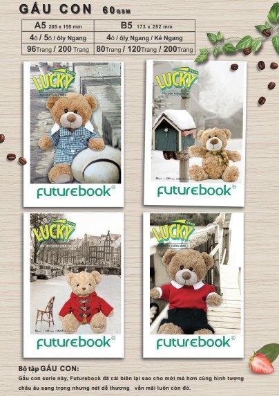 Tập Futurebook Gấu Con 96 trang 60gsm 4 ly ngang (10/120)