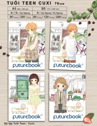 Tập Futurebook Teen Cuxi 200 trang 70gsm 4 ô ly (5/50)