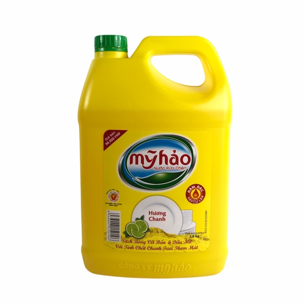 Nước rửa chén Mỹ Hảo 3.8kg hương chanh (4)